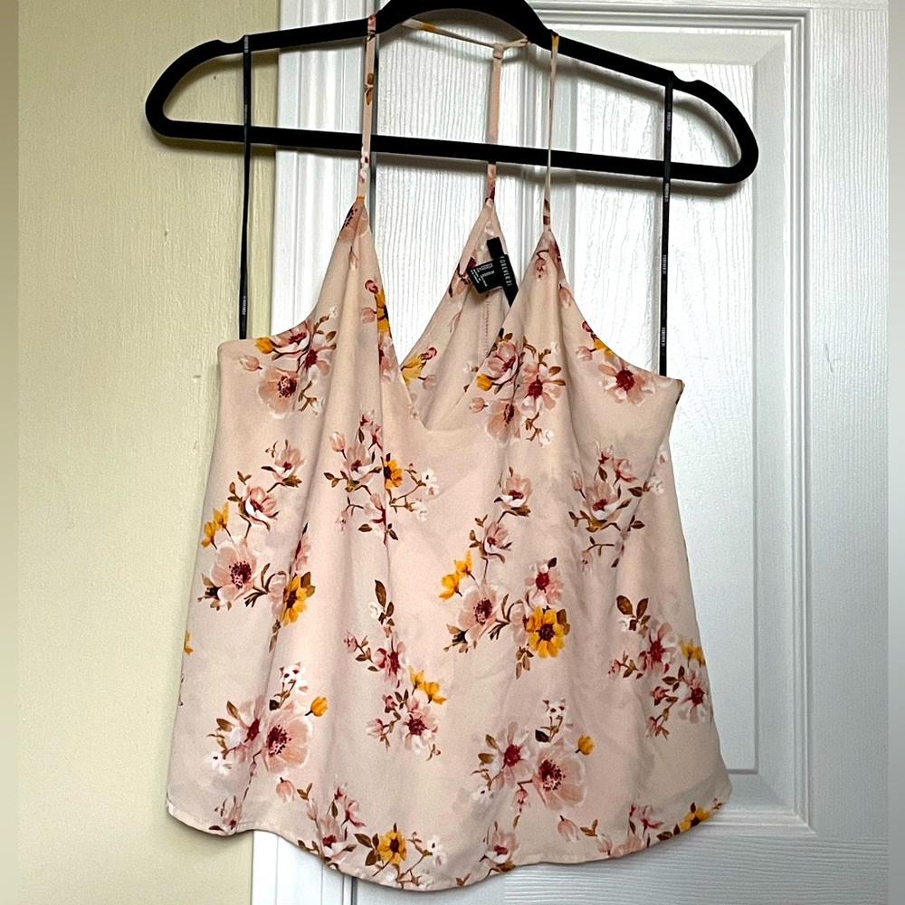 Forever 21 Strappy floral tank top